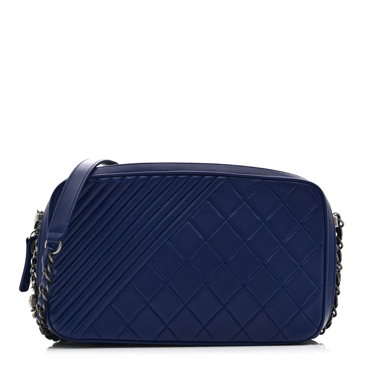 Lambskin Large Coco Boy Camera Case Blue