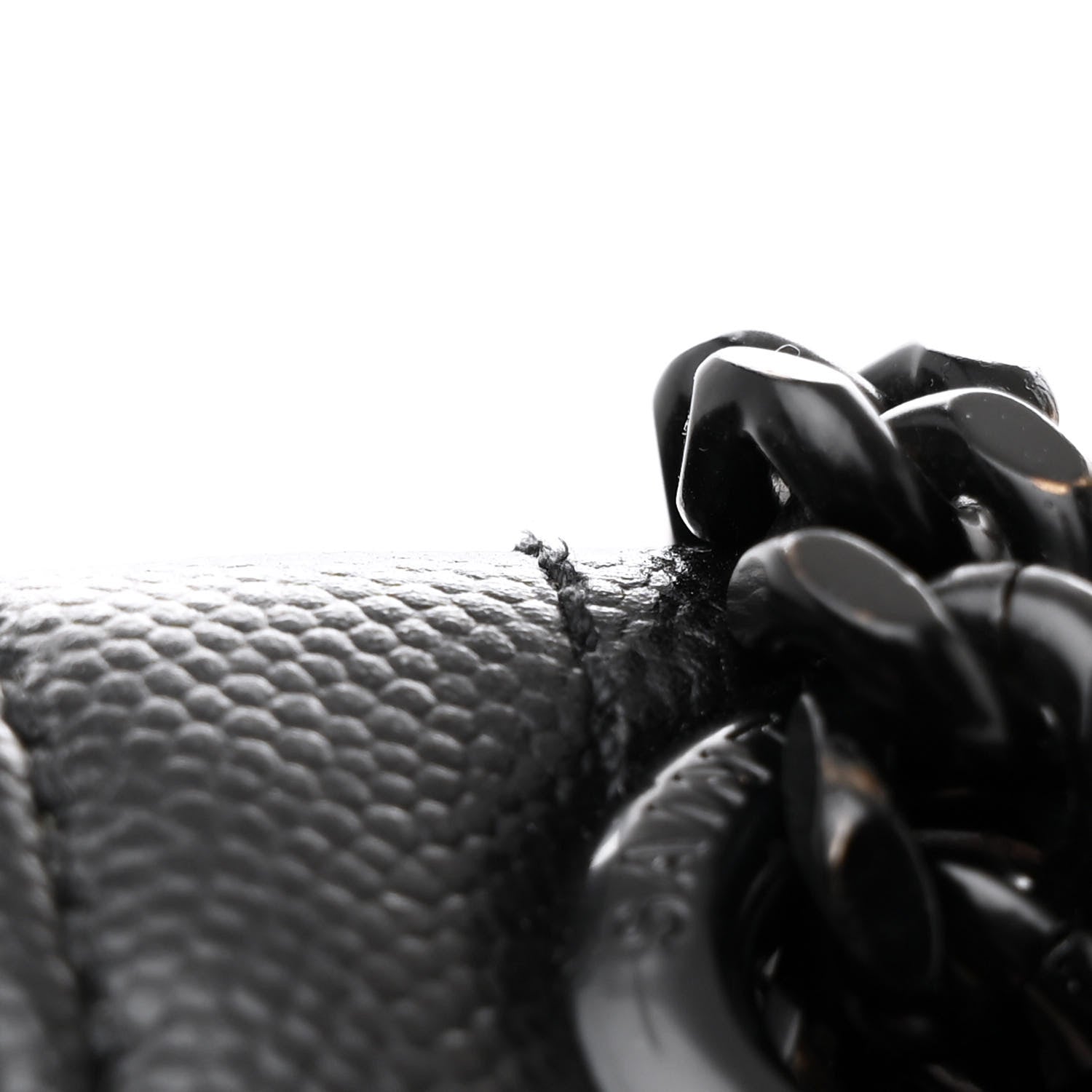 Saint Laurent Grain De Poudre Textured Mixed Matelasse Triquilt Medium Monogram Monochrome Satchel Black 12 of 13