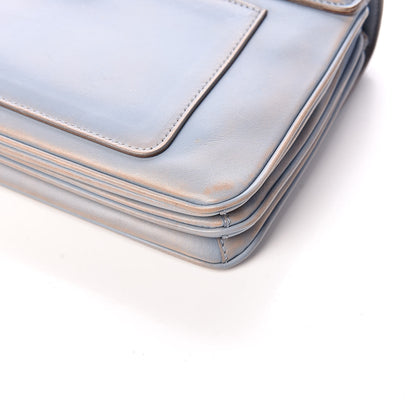 Prada Vitello Vintage Metal Closure Shoulder Bag Light Blue 16 of 18