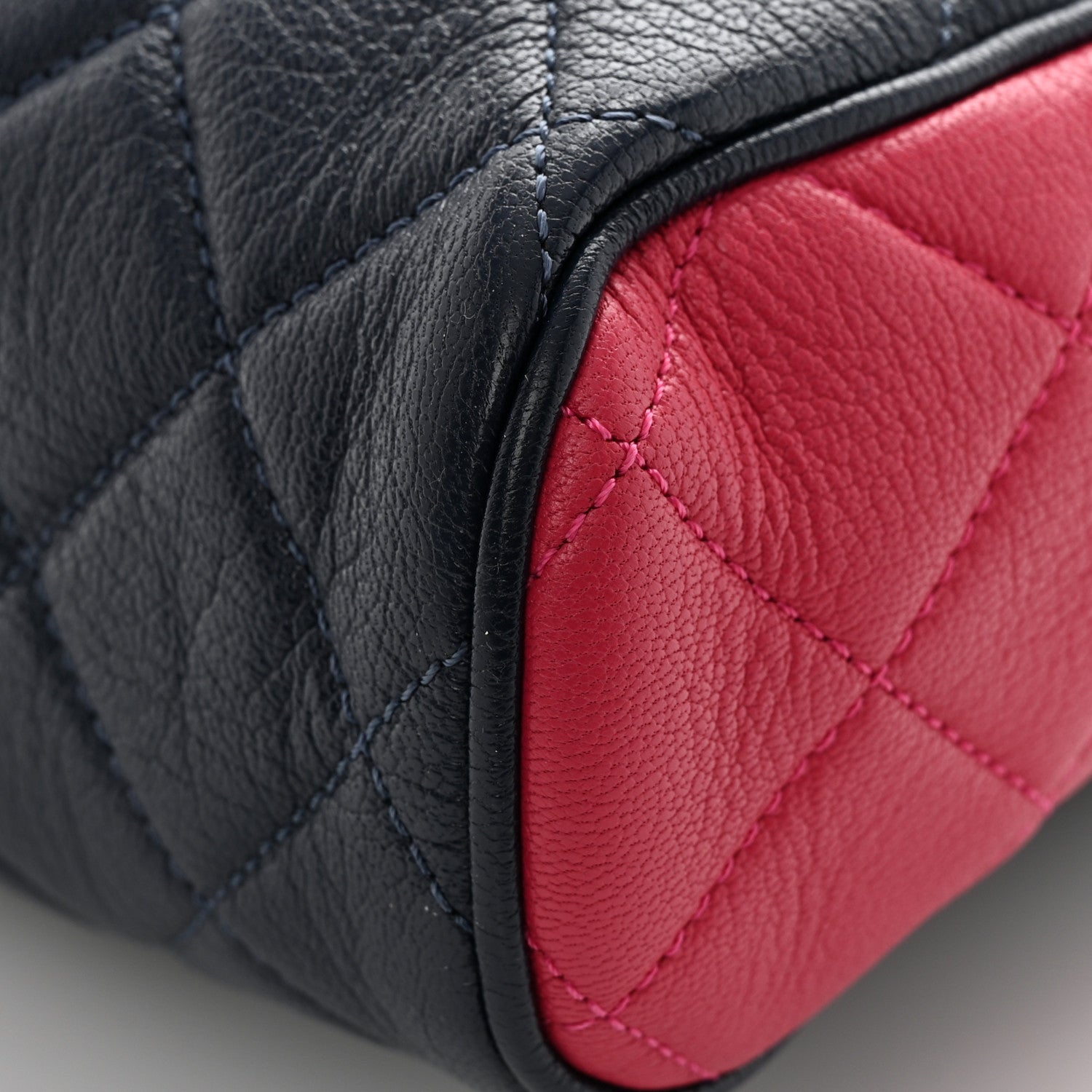 Chanel Goatskin Quilted Tri-Color Medium In & Out Camera Case Navy Turquoise Pink 13 of 14