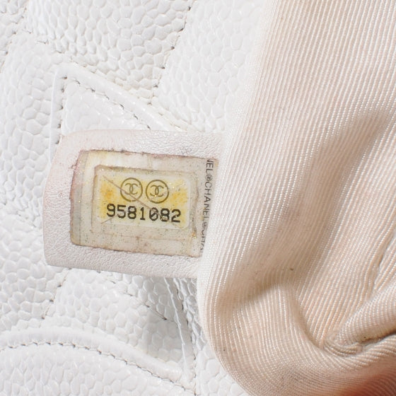 Caviar Quilted Small Pochette White