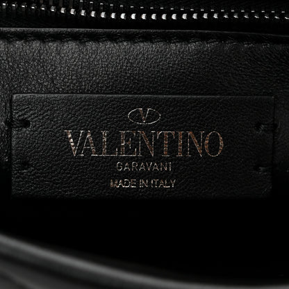 Valentino Garavani Nappa Monochrome Small Roman Stud Shoulder Bag Black 6 of 9