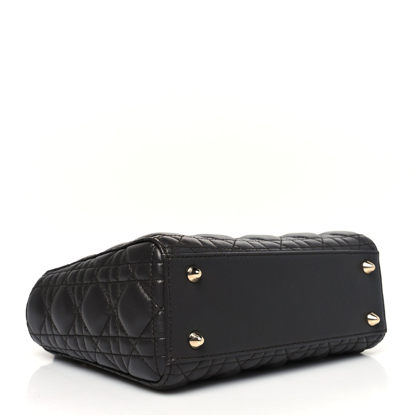 Lambskin Cannage Small Lucky Badges My Lady Dior Dark Grey