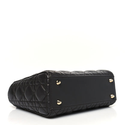 Christian Dior Lambskin Cannage Small Lucky Badges My Lady Dior Dark Grey 4 of 11