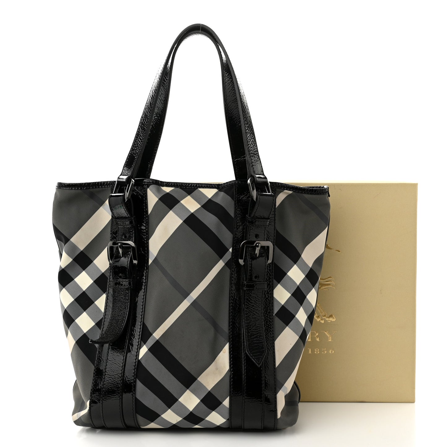 Nylon Beat Check Small Victoria Tote Black