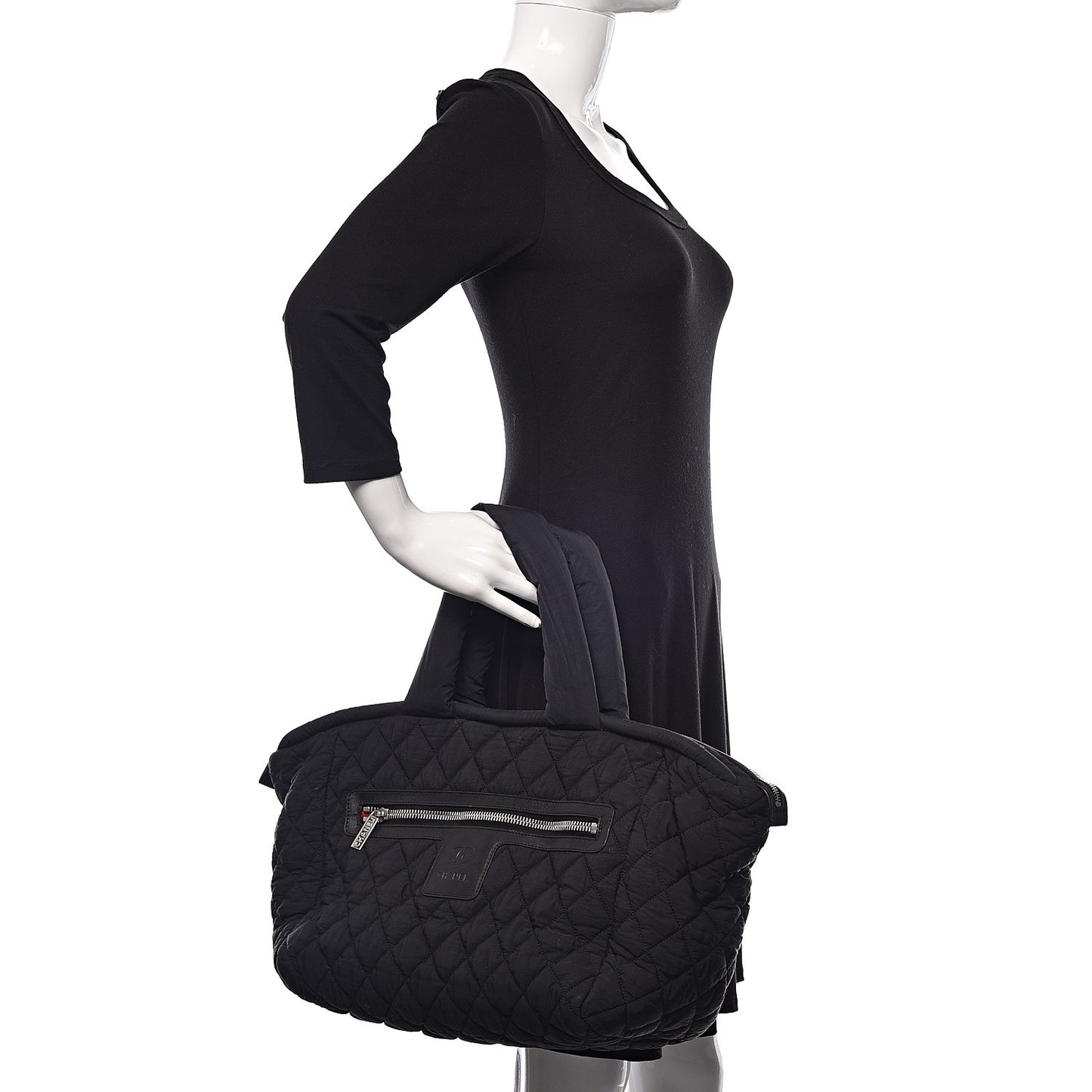 Nylon Quilted Coco Cocoon Bowler Black