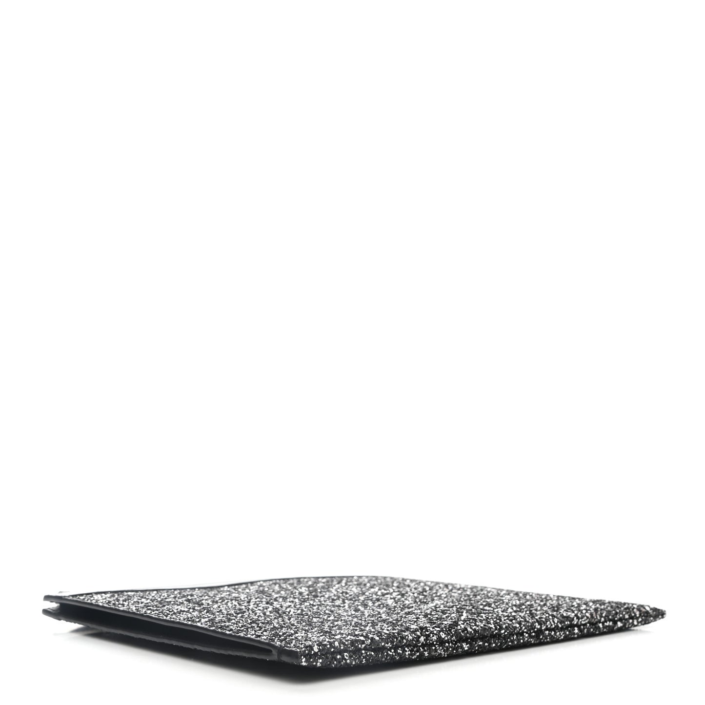 Calfskin Glitter Zipped Tablet Holder Black