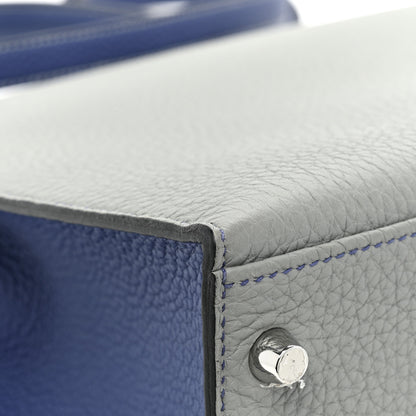 Hermes Togo Horseshoe Kelly Sellier 35 Gris Mouette Bleu Electrique 11 of 12
