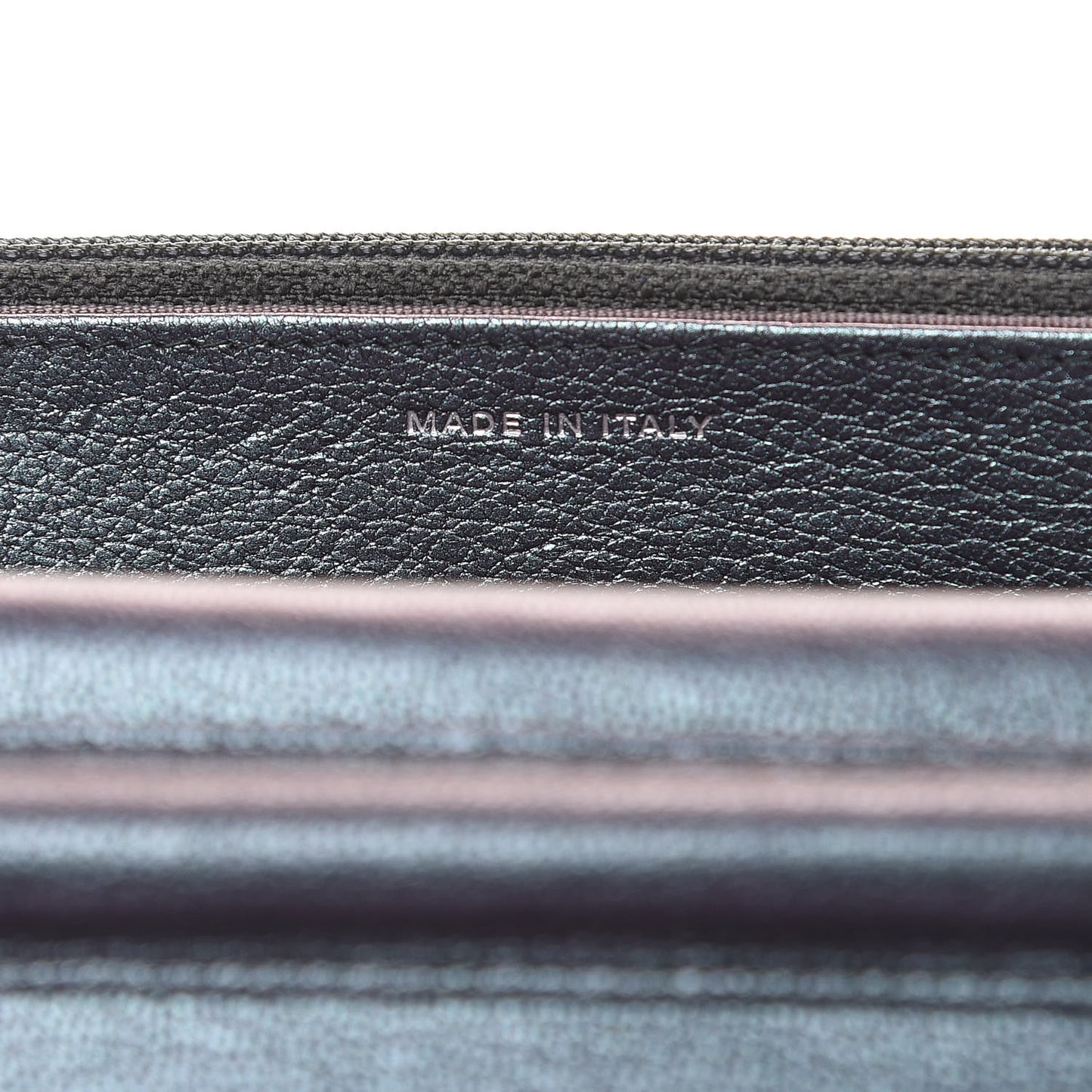 Iridescent Goatskin Quilted Wallet On Chain WOC Purple