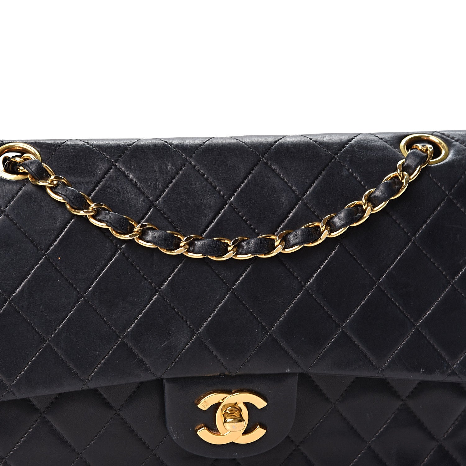 Chanel Lambskin Quilted Medium Double Flap Black 7 of 13