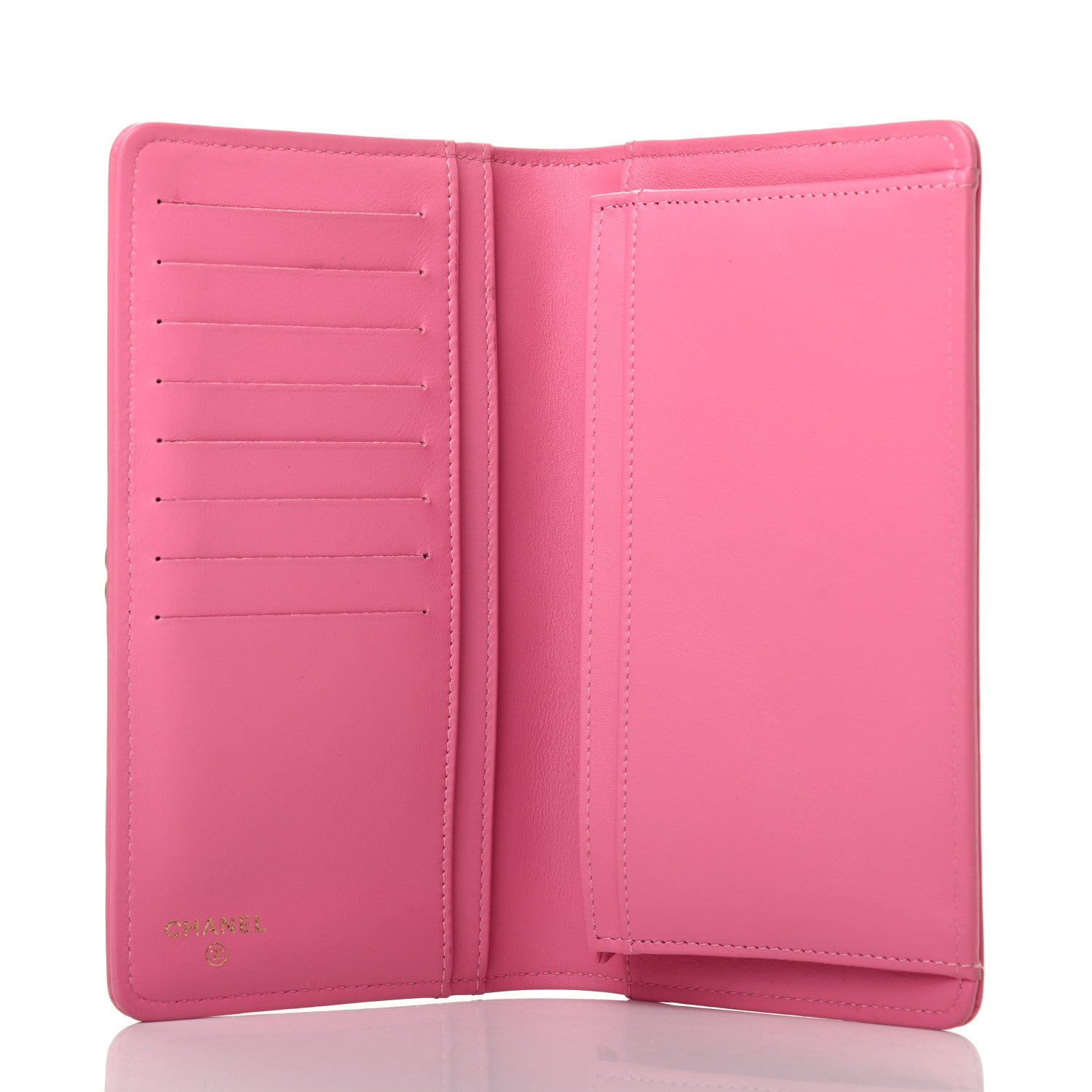 Chanel Lambskin Quilted Boy Yen Wallet Pink 4 of 6
