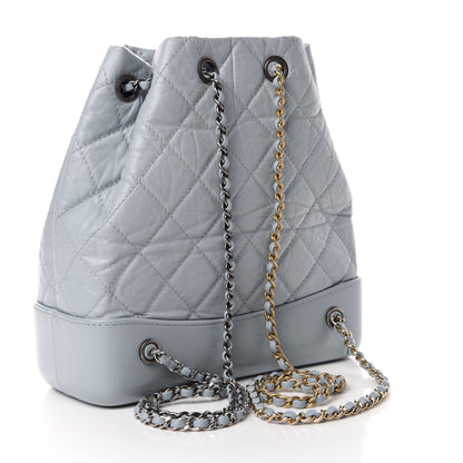 Chanel Aged Calfskin Quilted Small Gabrielle Backpack Light Blue 3 of 11
