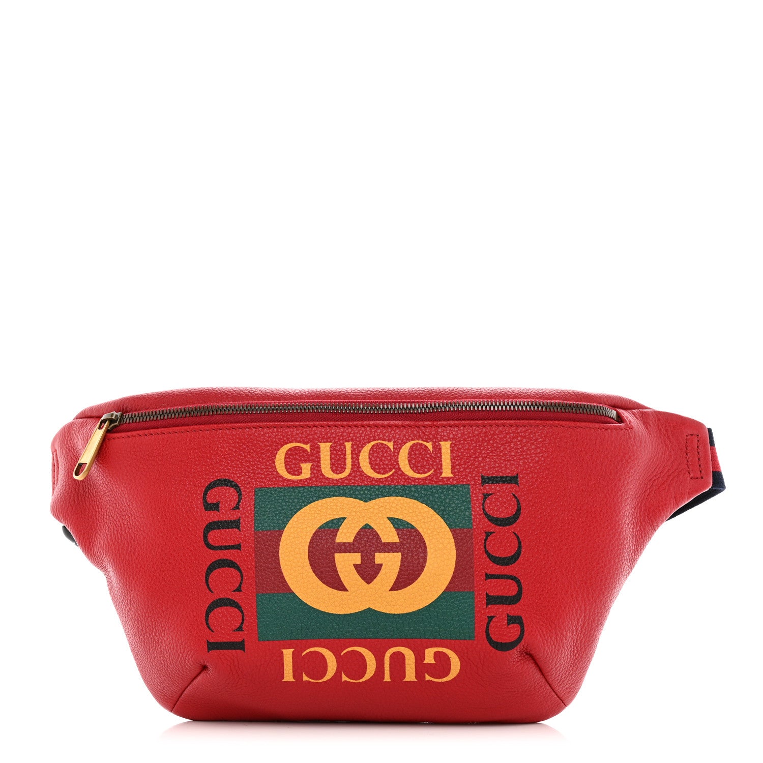 Gucci Grained Calfskin Small Logo Belt Bag Hibiscus Red 1 of 16