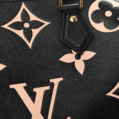 Louis Vuitton Empreinte Monogram Giant Speedy Bandouliere 25 Black Beige 7 of 11