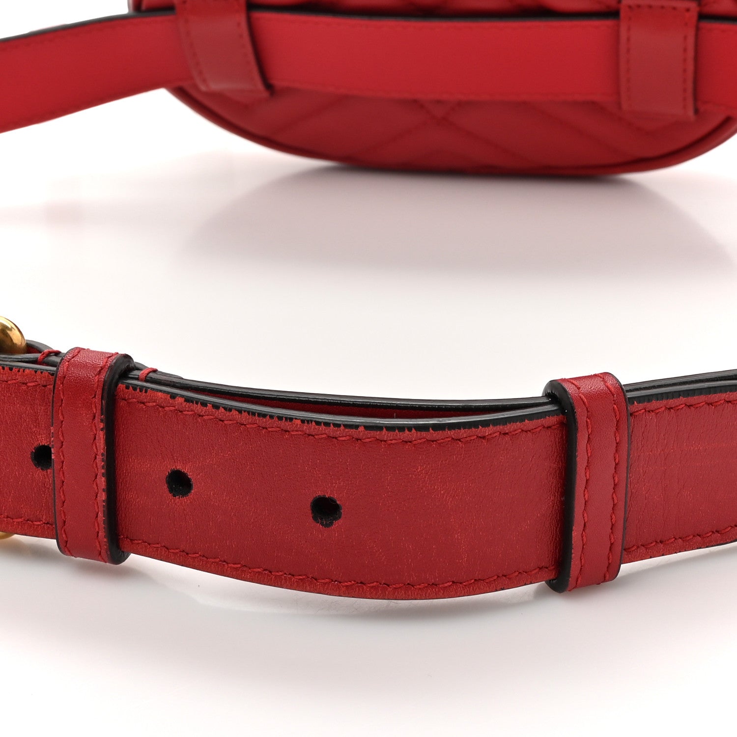 Gucci Calfskin Matelasse GG Marmont Belt Bag 85 34 Hibiscus Red 16 of 16
