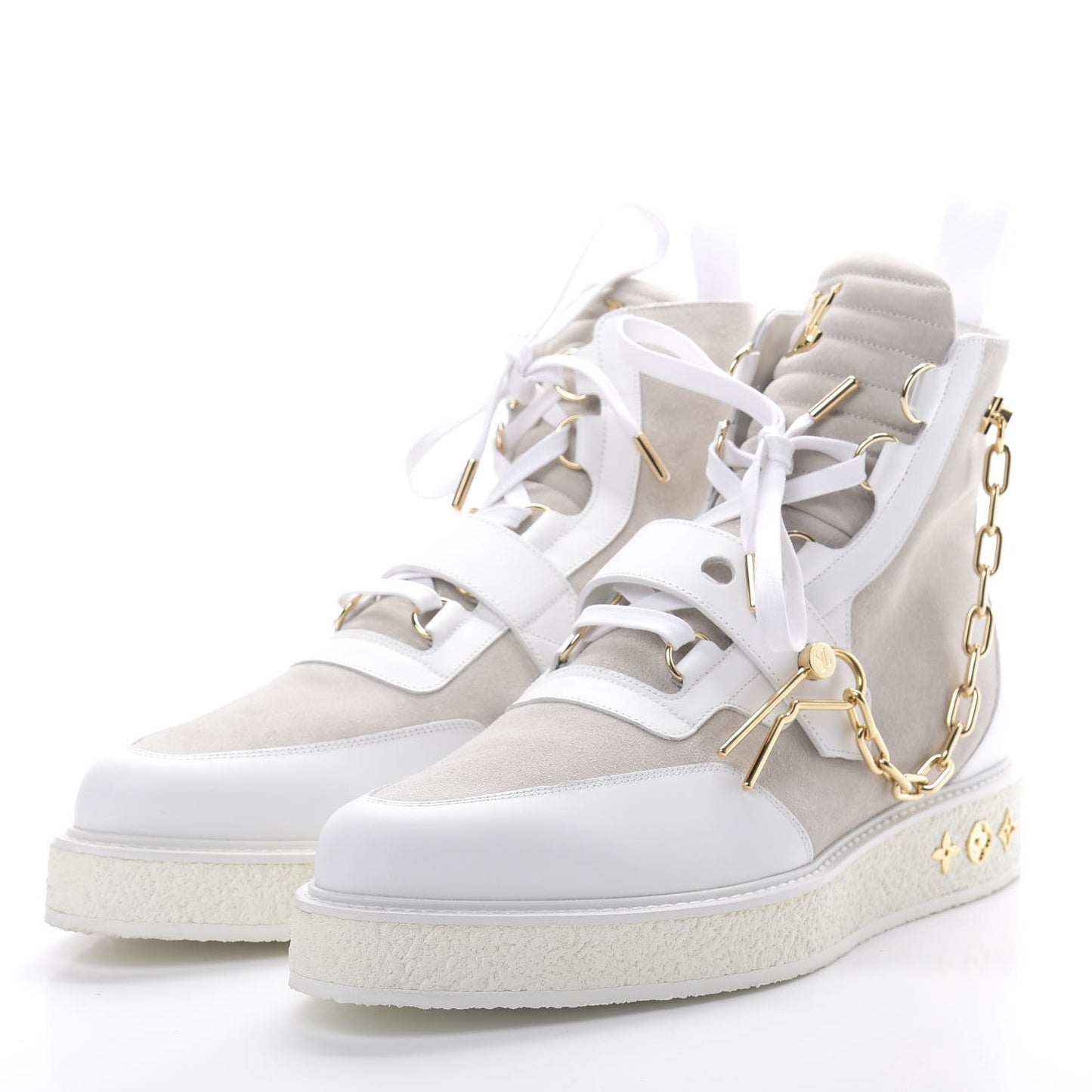 Calfskin Suede Mens Creeper Ankle Boots 10 White
