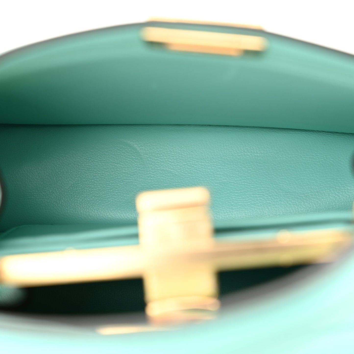 Shiny Nappa Petite Peekaboo I SEE U Satchel Spring Turquoise