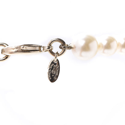 Chanel Crystal Pearl CC Short Necklace Gold 6 of 7