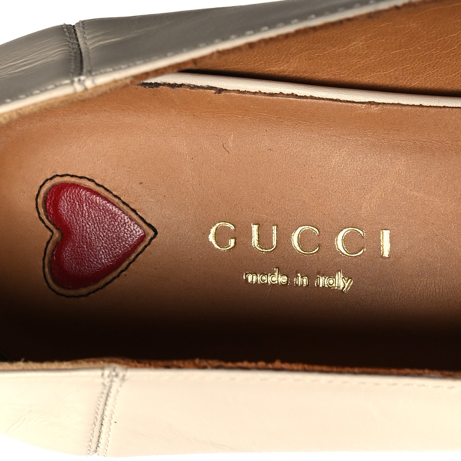 Gucci Betis Glamour Calfskin Web Pearl Embellished Peyton 75mm Loafer Pumps 40 Mystic White 8 of 8