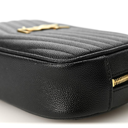 Saint Laurent Grain De Poudre Matelasse Monogram Mini Lou Camera Bag Black 9 of 9