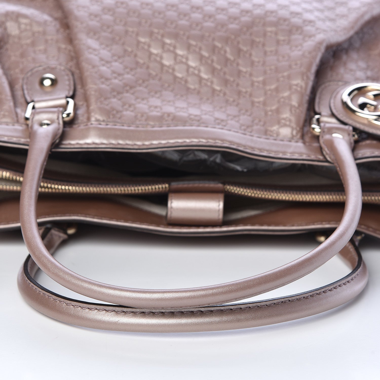 Gucci Metallic Microguccissima Medium Sukey Top Handle Tote Light Pink 11 of 11