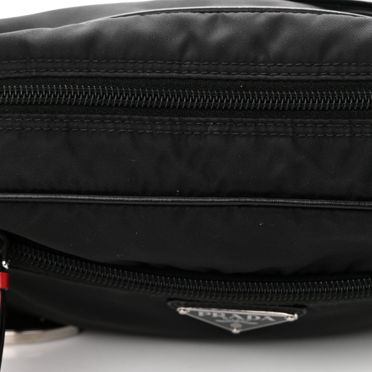 Prada Tessuto Nylon Studded New Vela Shoulder Bag Black Fuoco 13 of 14