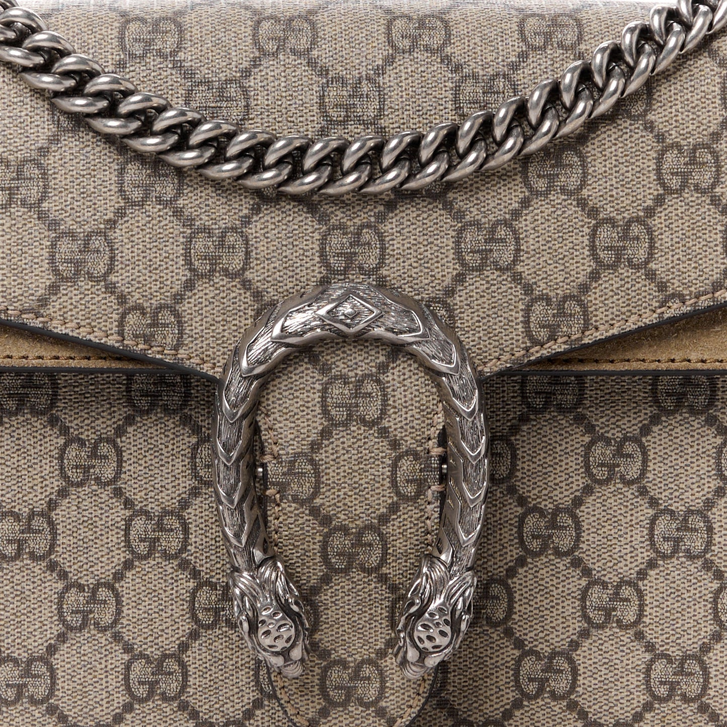 GG Supreme Monogram Small Dionysus Shoulder Bag Taupe