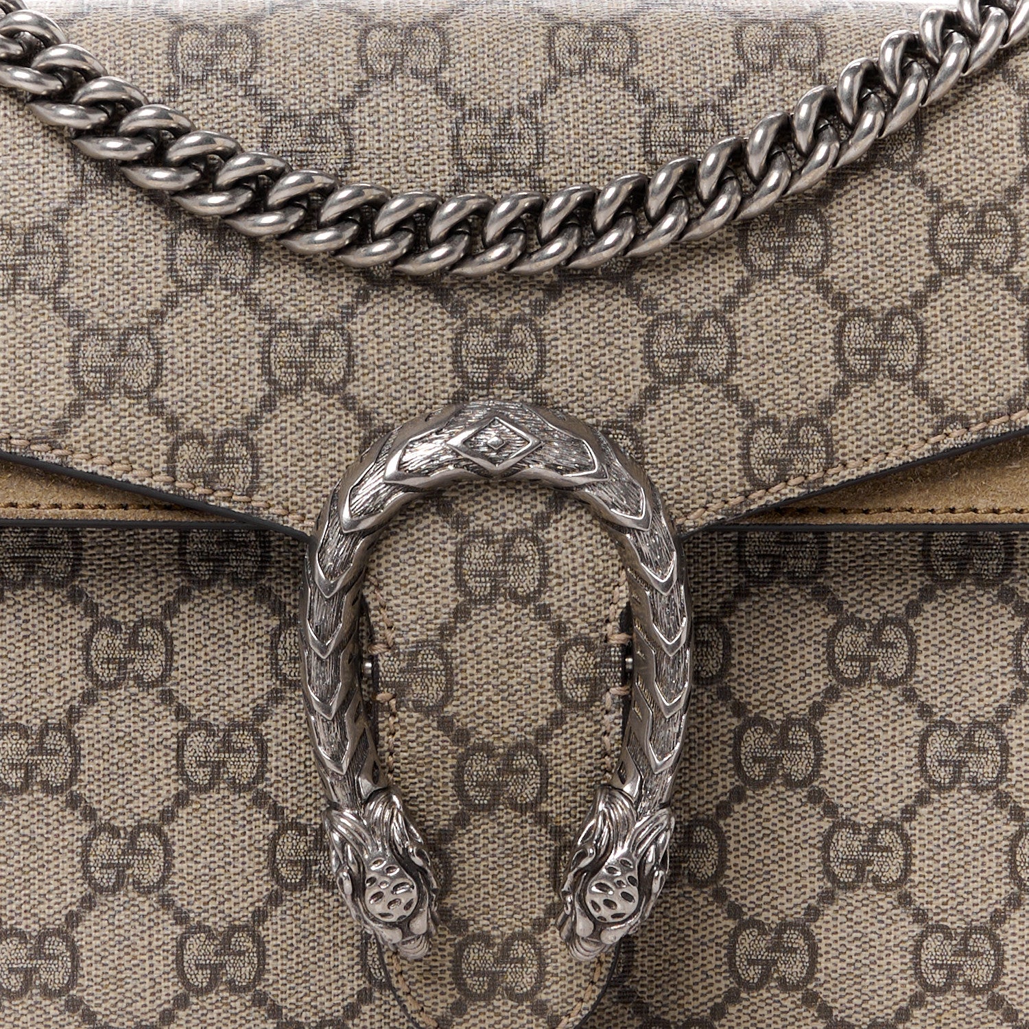 Gucci GG Supreme Monogram Small Dionysus Shoulder Bag Taupe 8 of 13