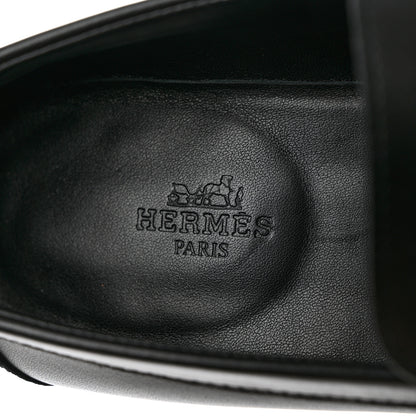 Hermes Calfskin Womens Destin Loafer 38 Black 7 of 9