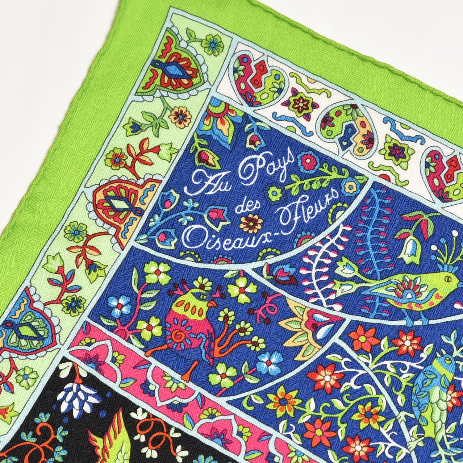 Hermes Cashmere Silk Au Pays De Oiseaux Fleurs Shawl 140 4 of 7