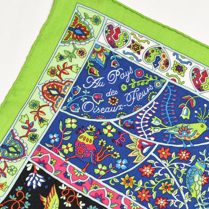 Hermes Cashmere Silk Au Pays De Oiseaux Fleurs Shawl 140 4 of 7