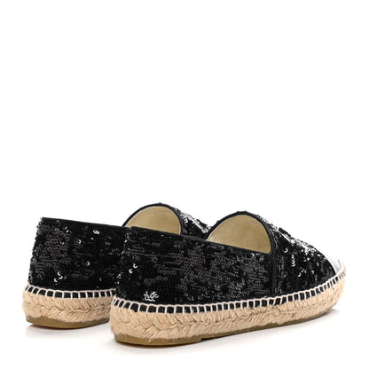 Chanel Patent Sequin CC Espadrilles 41 Black 4 of 13