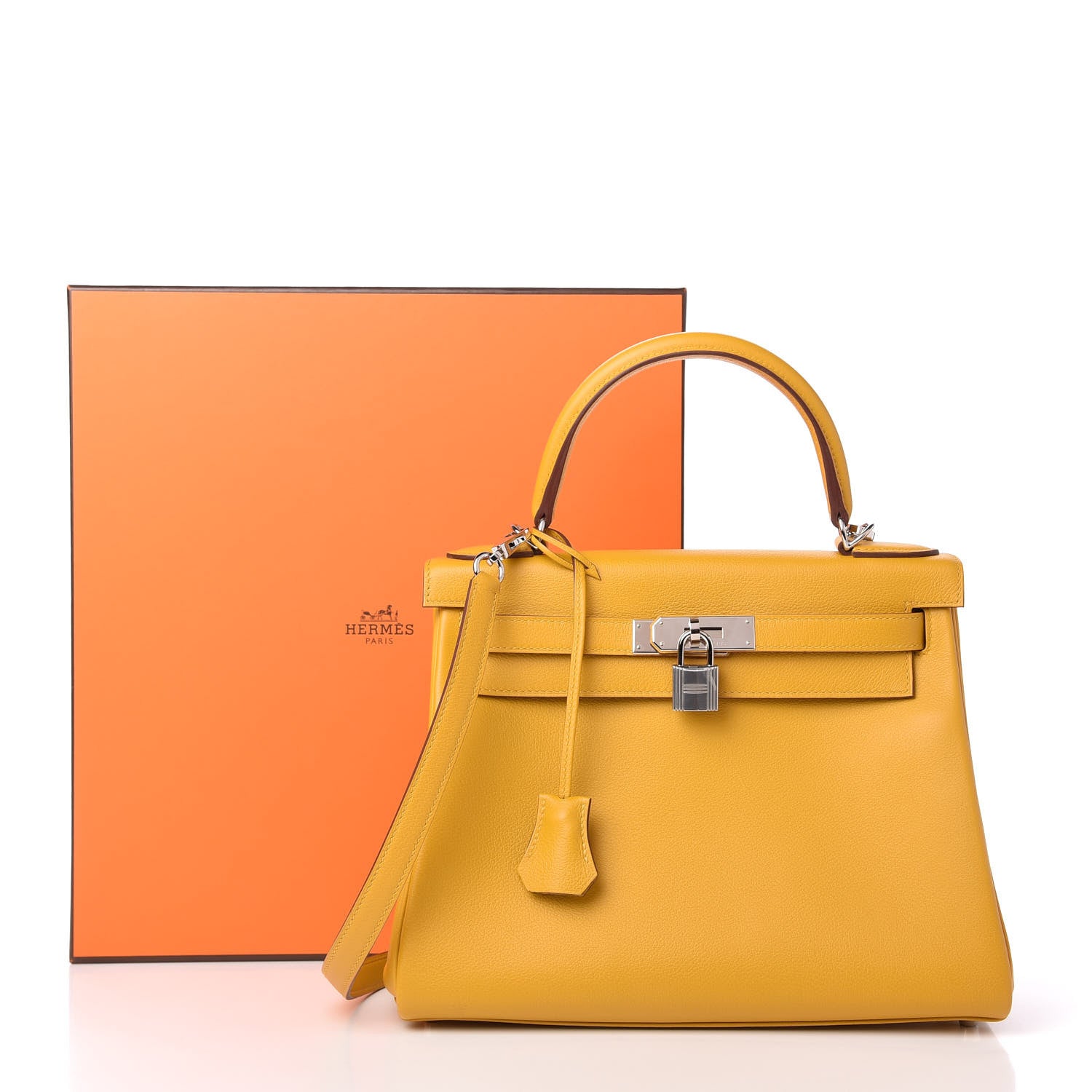 Hermes Evercolor Kelly Retourne 28 Jaune Ambre 12 of 13