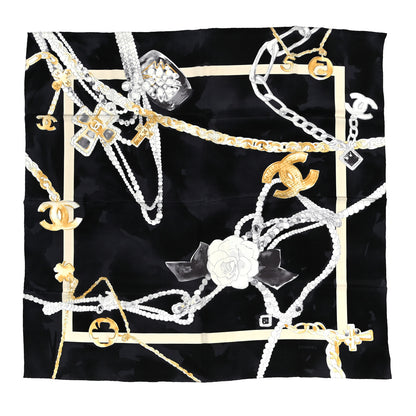 Chanel Silk CC Square Scarf Black 1 of 3