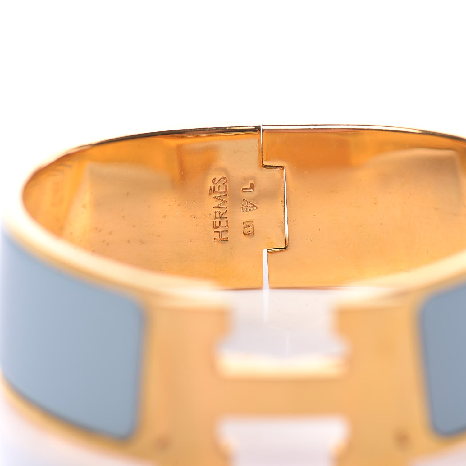 Hermes Enamel Clic Clac H Wide Bracelet PM Aigue Marine 7 of 9