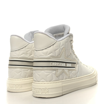 Christian Dior Calfskin Walk'N'Dior Star High Top Sneakers 39 White 4 of 8