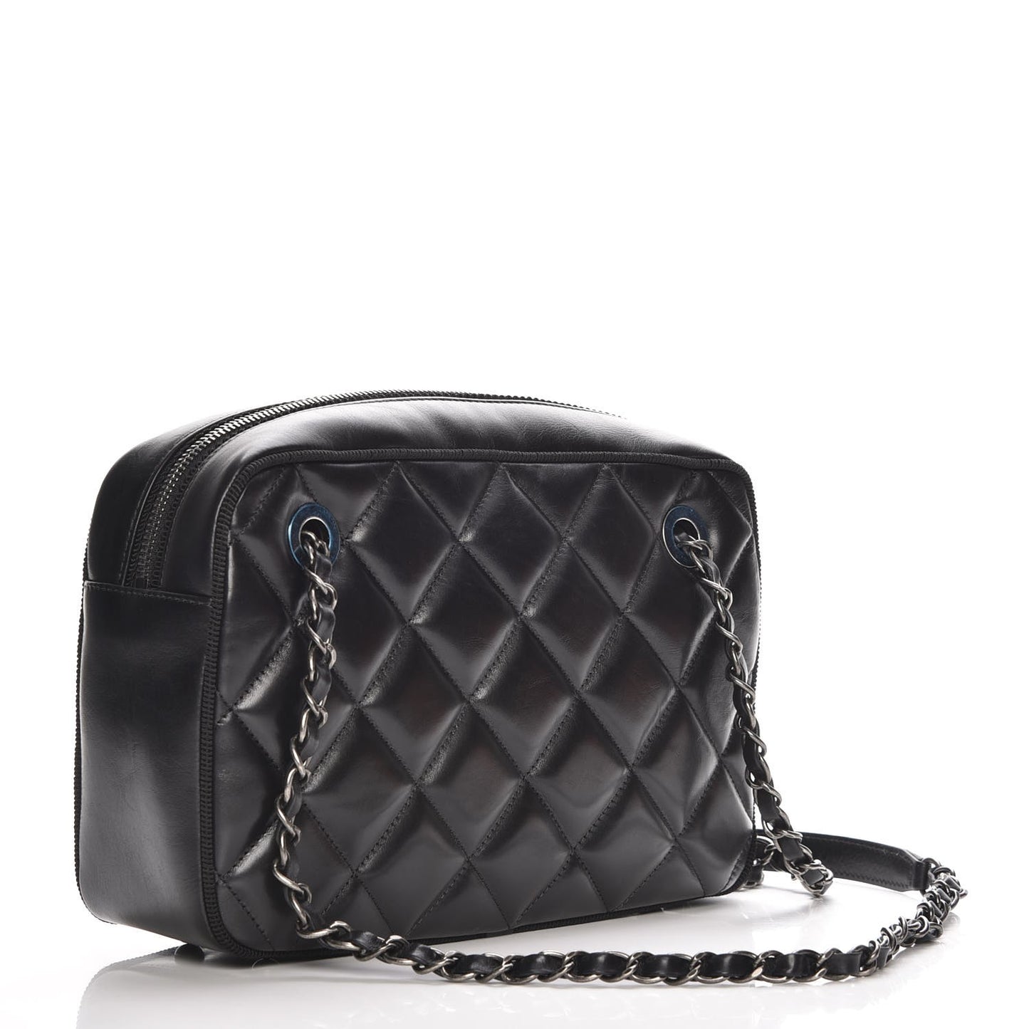 Calfskin Quilted Small Ballerine Camera Case Black