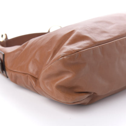 Gucci Leather Medium Horsebit Chain Hobo Tan 6 of 10