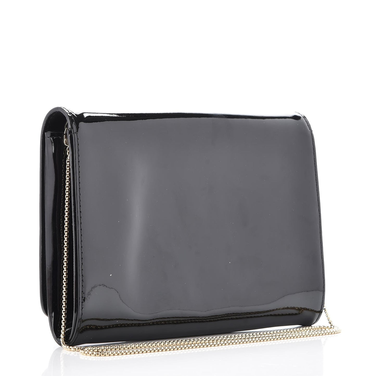 Patent Palazzo Medusa Chain Evening Bag Black