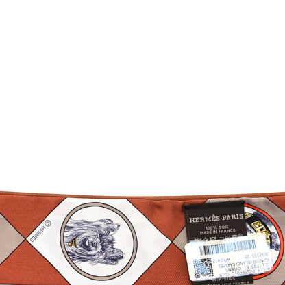 Hermes Silk Colliers et Chiens Twilly Black Caramel White 3 of 4