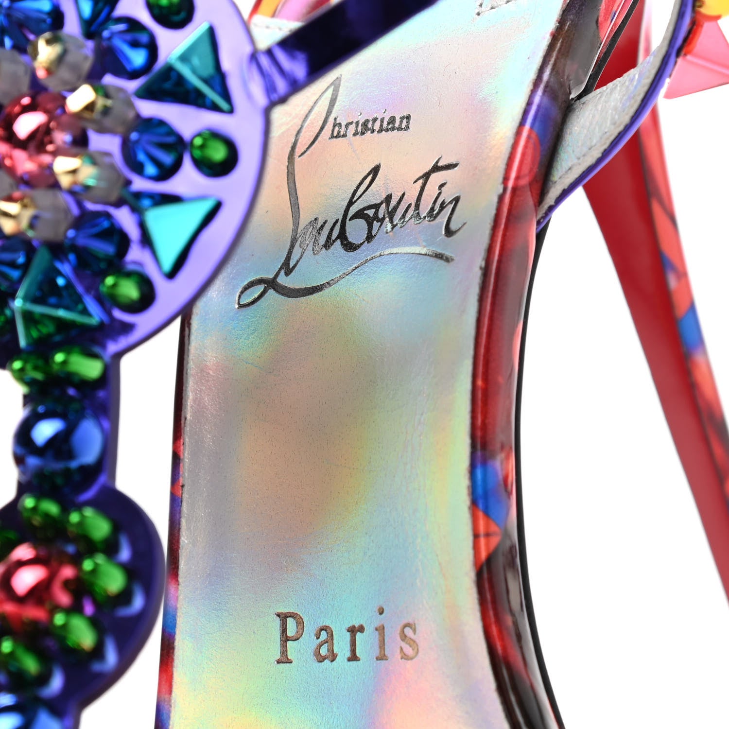 Christian Louboutin Patent Goldora 100 Sandals 38 Multi 7 of 7