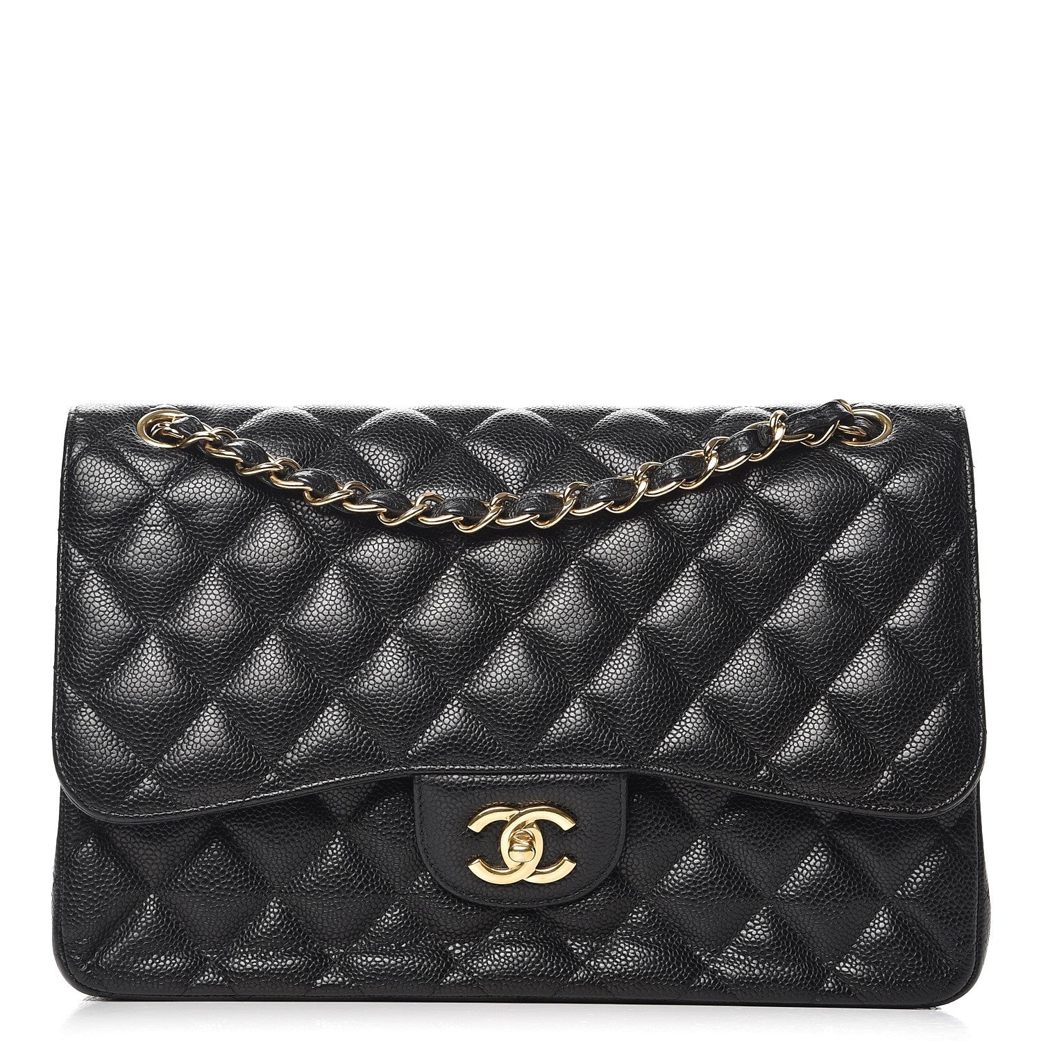Chanel Caviar Quilted Jumbo Double Flap Black 1 of 12