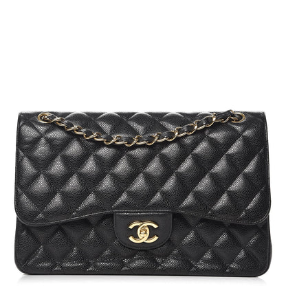 Chanel Caviar Quilted Jumbo Double Flap Black 1 of 12