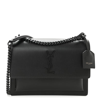 Saint Laurent Calfskin Medium Monogram Monochrome Sunset Black 1 of 9