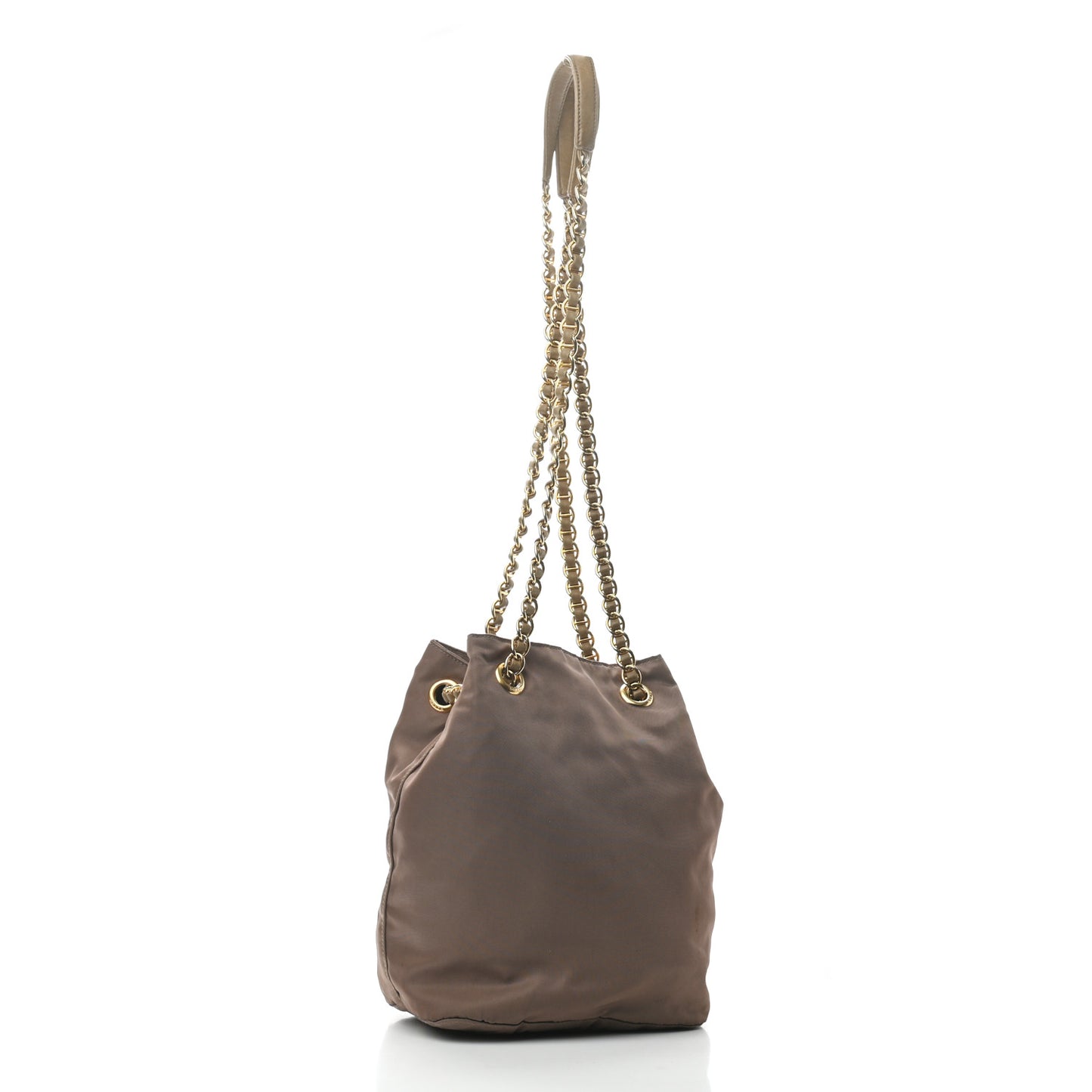 Tessuto Nylon Chain Shoulder Bag Brown