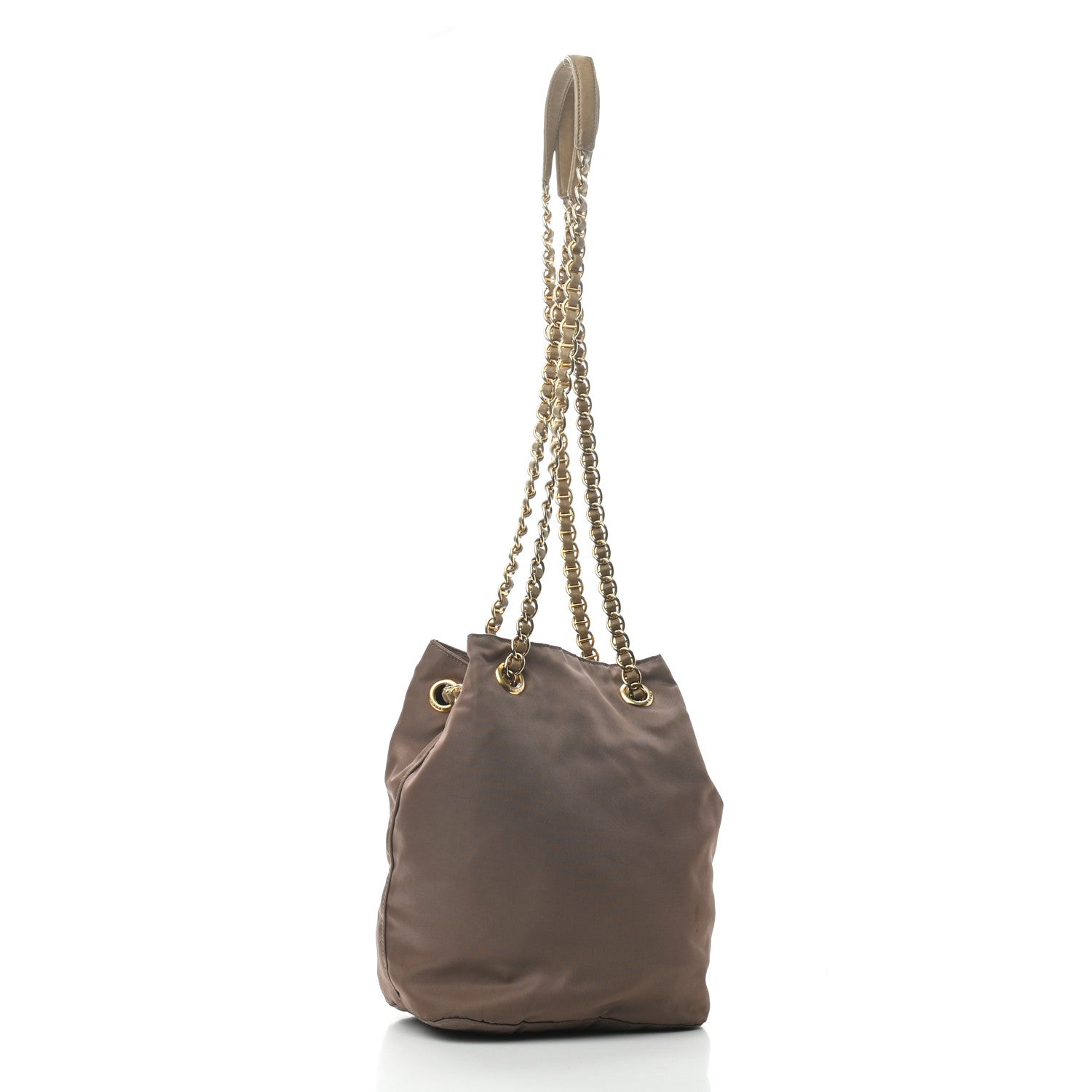 Prada Tessuto Nylon Chain Shoulder Bag Brown 8 of 23