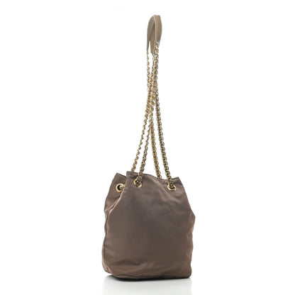 Prada Tessuto Nylon Chain Shoulder Bag Brown 8 of 23