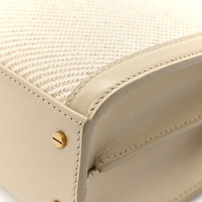 Saint Laurent Canvas Calfskin Mini Classic Monogram Cassandra Top Handle Beige Cream 15 of 15
