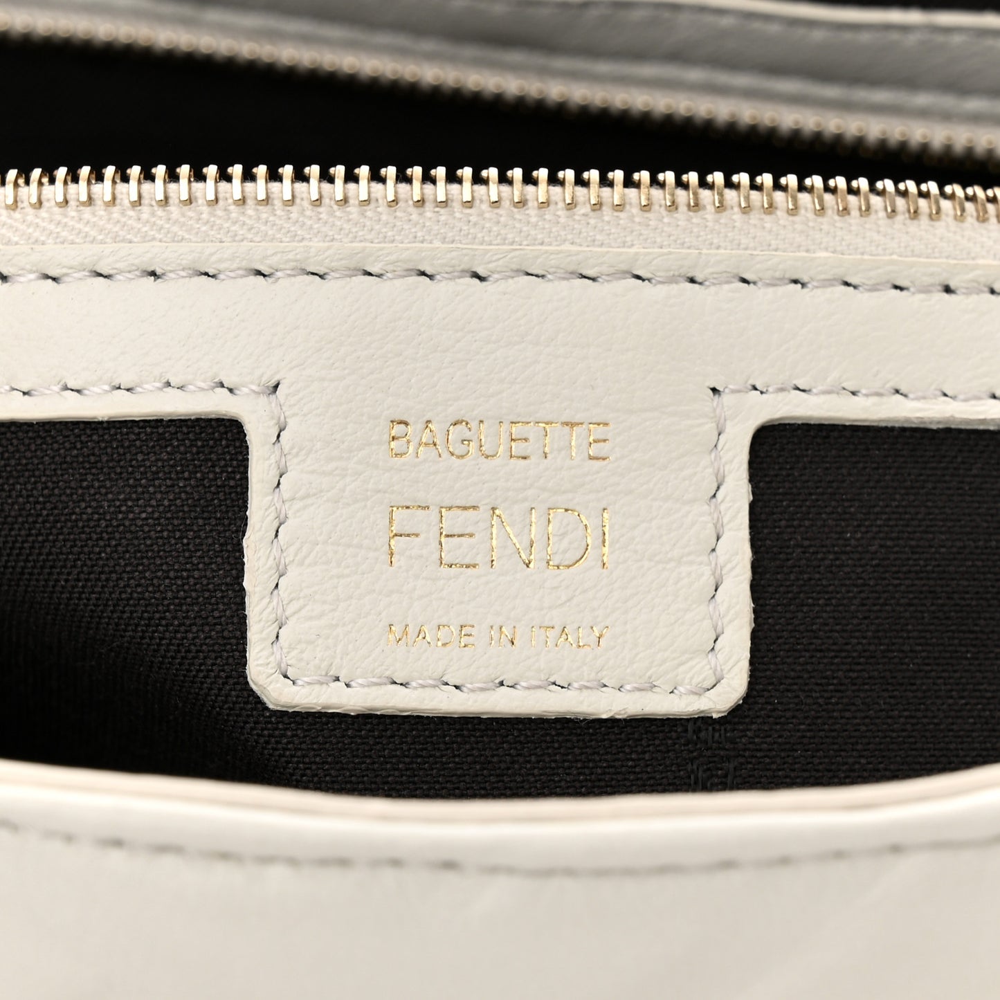 Nappa FF 1974 Embossed Baguette White