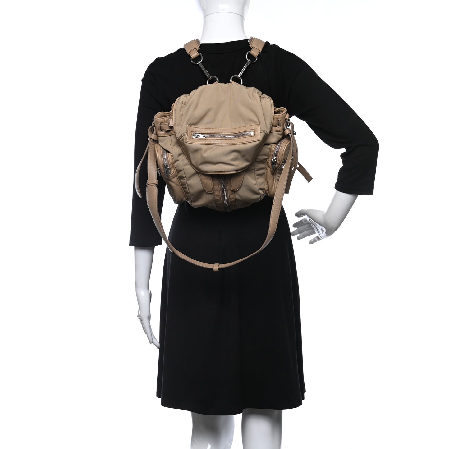 Lambskin Nylon Mini Marti Backpack Khaki